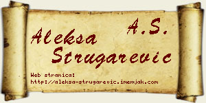 Aleksa Strugarević vizit kartica